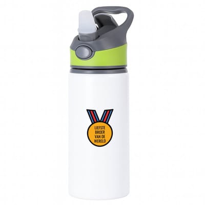 Hacebo® - liefste broer van de wereld waterfles met rietje groen - Broer - de liefste broer - verjaardagscadeau - verjaardag - cadeau - cadeautje voor broer - broer artikelen - kado - geschenk - gift - water fles - 650ML