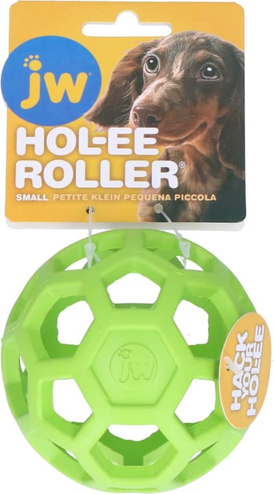 JW HOL-EE ROLLER – Hondenspeeltje - Hondenspeelgoed - Hondenbal - S - Ø 9 cm - Natuurrubber - Groen