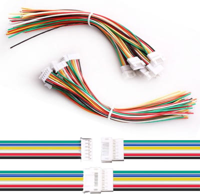 JST 2.0 PH 6-pins connectoren set van 20 stuks, 10 paar, 150mm elektrische kabel, 22AWG, Micro JST plug voor elektronica en hobbyprojecten