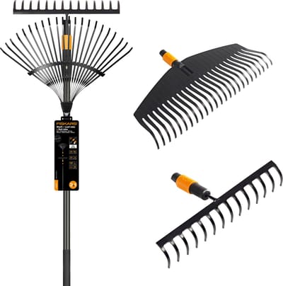 Fiskars Quikfit Tuinhark & Bladhark met Steel - Tuinhark met Steel - Set met 2 Harken