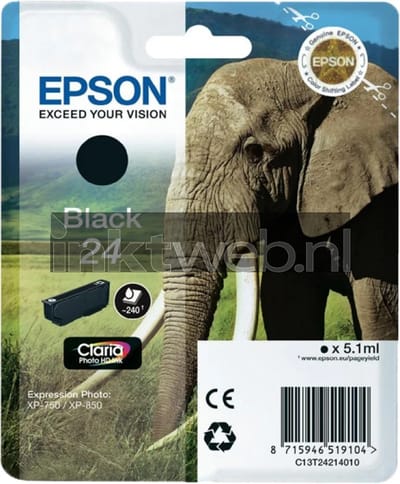 Epson T2421 nr. 24 inktcartridge zwart (origineel)