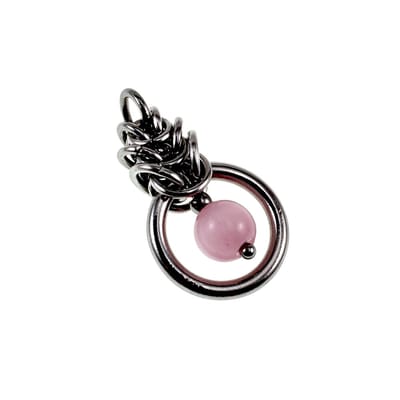 30mm Roze Kattenoog Kristal Hanger, Gepolijst RVS, Dames, Uniek Ontwerp - Handgemaakt door esde2