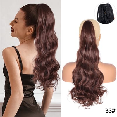 Ponytail #33 (P006) Kastanjebruin - 55cm - Paardenstaart - Haarverlenging - Extensions - Wavy - #33 - Haarstuk - 22'' - 22 inch