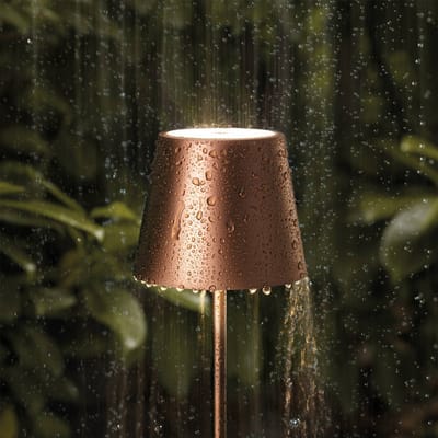 Sigor Nuindie LED oplaadbare tafellamp, USB-C, brons, IP54, dimbaar