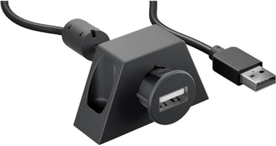 USB-A Verlengkabel - USB 2.0 - Met 'Chassis' en montageframe - 2 meter - Zwart