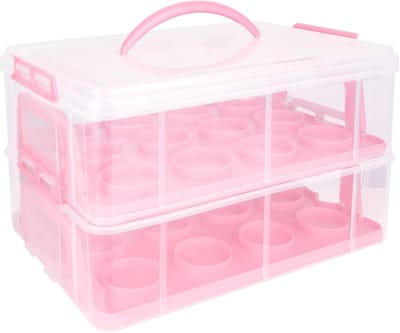 Transportdoos voor Muffins en Cupcakes, 36 x 26 x 23 cm, Geschikt voor 24 Stuks, Ideaal voor Feesten en Bakken