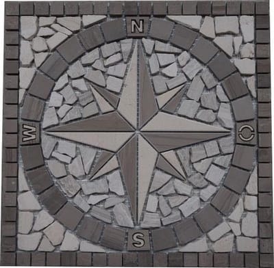 Mozaiek tegel 032 medallion windroos 30 x 30