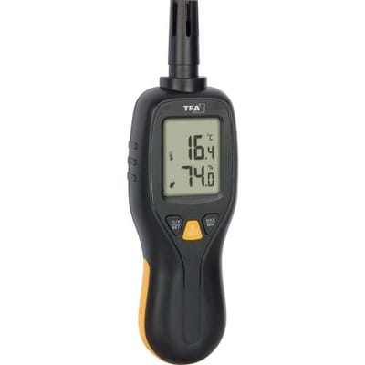 TFA Dostmann Digitales Profi-Thermo-Hygrometer 31.1066.01 Thermo- en hygrometer Zwart, Geel