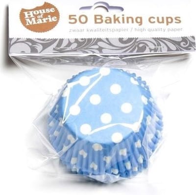 House of Marie Cupcake Vormpjes Stip Blauw - pk/50