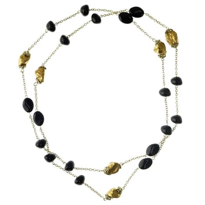Behave - Lange ketting dames - goudkleur zwart - moderne stijl