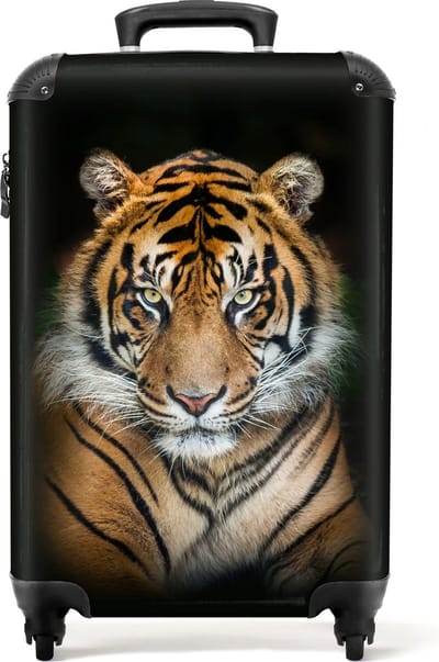 NoBoringSuitcases.com® - Tijger koffer - Oranje reiskoffer - 55x35x25
