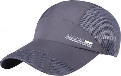 Luchtdoorlatende pet - Grijs - Sneldrogend - Ideaal voor wandelaars - Sport pet - Outdoor