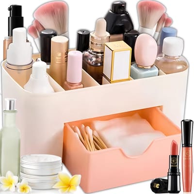 Dailygoods- Makeup Organizer - Draaibaar - 6 Compartimenten - Opbergdoos - Badkamer - Ruimtebesparend - Geen montage vereist - Cosmetic Organizer