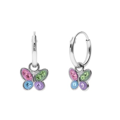 Lucardi Kinder Zilveren kinderoorringen Vlinder 10mm - Oorbellen - 925 Zilver - Zilverkleurig
