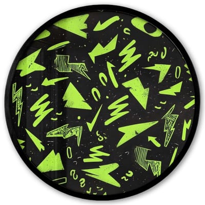 Poster in lijst Rond - Fotolijst 40x40 cm - Posters - Gaming - Vormen - Pijlen - Abstract - Zwart - Ronde posterlijst zwart - Decoratie - Wanddecoratie woonkamer - Muurdecoratie slaapkamer