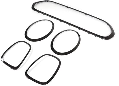 Allecto - Hoofdlichtcover Trims Set - 5 Stuks - Gloss Black - Bescherming - Auto-accessoires - Geschikt voor Mini F55 F56 F57