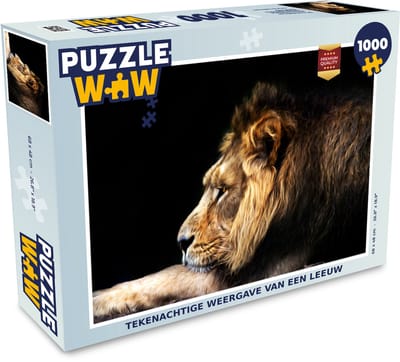 Puzzel Profiel - Leeuw - Zwart - Legpuzzel - Puzzel 1000 stukjes volwassenen