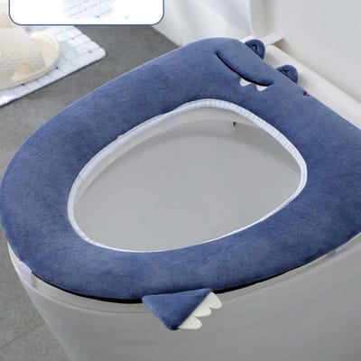 Coussin de Toilette avec Poignée Couvercle de Toilette Ménager Anneau de Toilette Épaissi Universel Lavable 1pcs gray