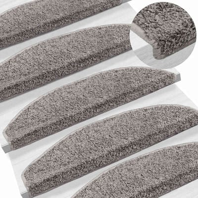 vidaXL - Zelfklevende - trapmatten - 15 - st - 80 - x - 24,5 - x - 3,5 - cm - Grijs