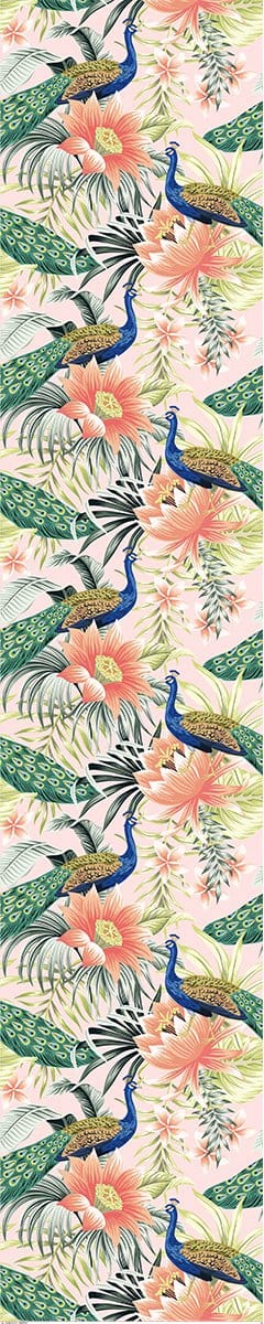 Voorgelijmd vliesbehang - PAUWEN EN LOTUSBLOEMEN - 1 rol van 300x60 cm