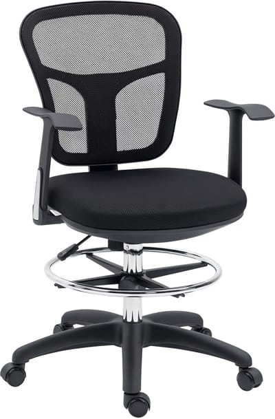 Vinsetto-Bürostuhl-Mesh(100% Polyester), Stahl-59L x 59B x 95-115H cm-Schwarz