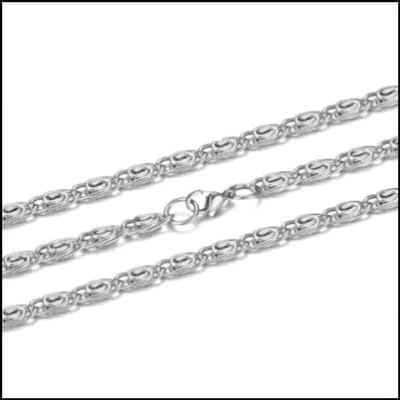 Aramat Jewels | Halskettingen | RVS Griekse Ketting Zilverkleur - Greek Pattern Unisex | 4.4mm / 60cm |60cm | | Staal | Volwassenen | Verkleurd niet