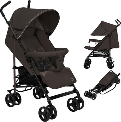 Lichtgewicht Kinderwagen - Compacte Buggy - Dagelijks Gebruik - Inklapbaar Met Eén Hand - Tot 15 kg - Bruin