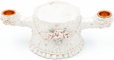 Kaarshouder - Wit En Roze - 21x8cm
