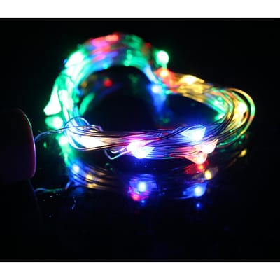 4,5 V 1,2 W 2 meter 20 LED koperdraad lichtsnoer met meerdere kleuren voor kerst DIY decoratie 2m veelkleurig