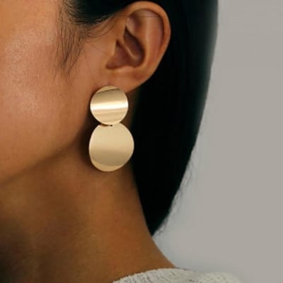 Boucles d'oreilles pendantes rondes coréennes pour femmes, nouvelle mode, géométriques, rondes, en forme de cœur, en or, tendance, bijoux de mariage black