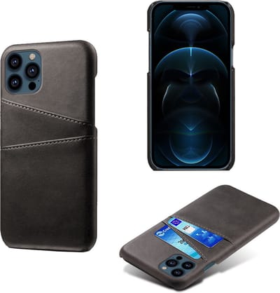 Back Cover met Opbergvakjes + PMMA Screenprotector voor iPhone 13 Pro _ Zwart