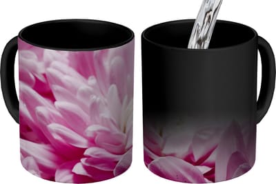 Magische Mok - Foto op Warmte Mokken - Koffiemok - Bloemen - Roze - Natuur - Magic Mok - Beker - 350 ML - Theemok