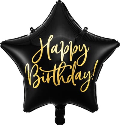 Partydeco - Folieballon ster Happy Birthday - 40 cm