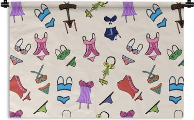 Wandkleed - Wanddoek - Lingerie - Ondergoed - Patroon - 90x60 cm - Wandtapijt