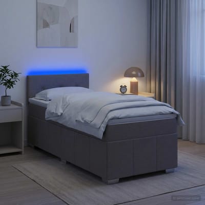 vidaXL - Boxspringbed - met - matras - met - hoofdeinde - Taupe - 100 - x - 200 - cm - Stof