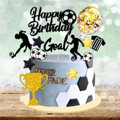 Dailygoods- Taartdecoratie Voetbal - 28 Stuks - Taarttoppers - Voetbaldecoratie - Verjaardag - Voetbaltaartdecoratie - Geschenken voor Voetbalfeest
