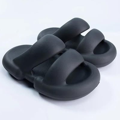 Nieuwe Zomer Trend Dames Slippers Eva Zool Dikke Zool Buiten Slippers Antislip Huis Dames Platform Vrouwen Schoenen Strand Slippers 44-45 zwart
