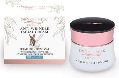 Donkey Milk Treasures Anti-Wrinkle Facial Cream met Slakkensecretie – Intens Verstevigende & Anti-Aging Gezichtscrème 40+ (50ml)