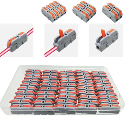 Mini Quick Wire Terminals - Ruimtebesparende connectoren voor bedrading 0.1-2.5mm², 50 stuks, 1to1, ideaal voor elektrische projecten en aansluitingen