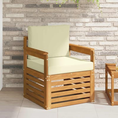 vidaXL - Buiten - bank - set - Massief - Acacia - Hout - en - Polyester