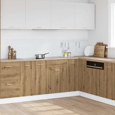 vidaXL - Onderkast - met - lade - Lyon - 50x46x81,5 - cm - bewerkt - hout - artisanaal - eiken