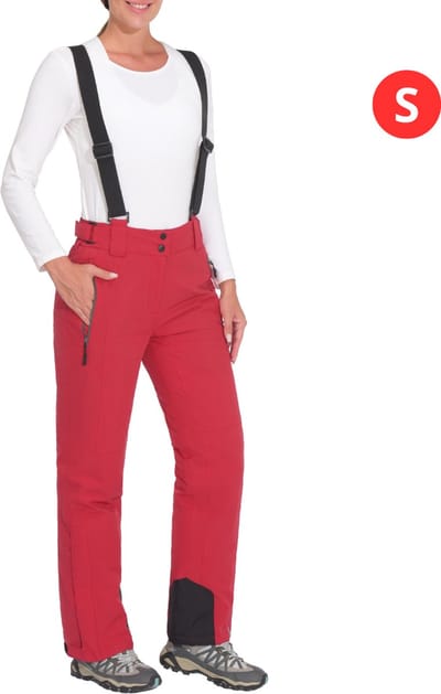 Livano Skibroek - Skipak - Snowboard Broek - Winterbroek - Sneeuwbroek - Dames - Wintersport - Bretels - Rood - Maat S