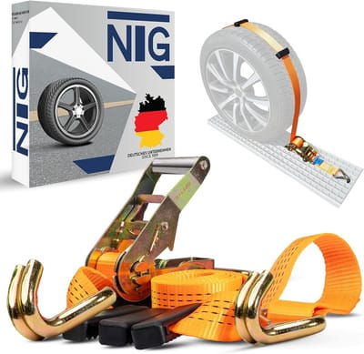 Spanbanden Set - Sjorbanden Wielbeveiliging - Auto Vervoer - Hoge Breekbelasting - 8 Stuks 2.7 Meter - Oranje
