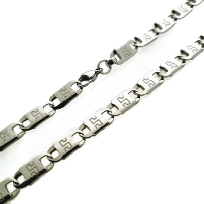 Aramat Jewels | Halskettingen | Stalen Marine Schakelketting | Zilverkleur | |8mm | Staal | Volwassenen | Verkleurd niet