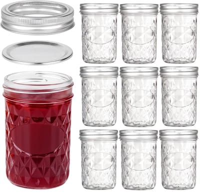 Allecto - Glazen Mason Jars - Luchtdichte Deksels - Doorzichtige Containers - 250 ml - Bewaren van Jam en Specerijen - Diepvriesveilig