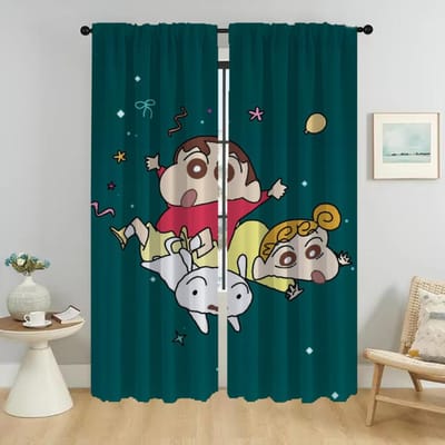 Verduisterende Keukengordijnen voor Slaapkamer Crayon Shin-chans Schaduwgordijnen Kinderkamer Afscheiding Raamgordijn Halloween Decoratie W50xH70cmx2pcs-CL gray