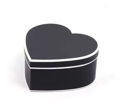 Luxe Hartvormige Doos met Deksel - 16x14.5x10cm - Zwart - Cadeaudoos - Geschenkdoos - Valentijnsdag