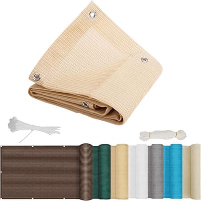 Scherm Windbescherming - Privacy Scherm Tuin - Inkijk Blokkeren - Scheurvast HDPE Materiaal - 2.8x10m - Creme