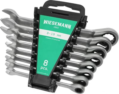 8-delige ratelsleutelset 8-19mm met 72 tanden