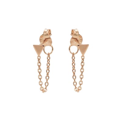 Karma oorbel Chain Triangle rosé M1414
